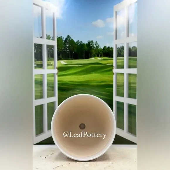 Pancho White Ceramic Planter Pot with Saucer Attached - Picture 7 of 9